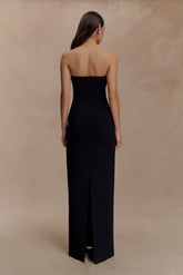 Kalila Strapless Crepe Maxi Dress - Black